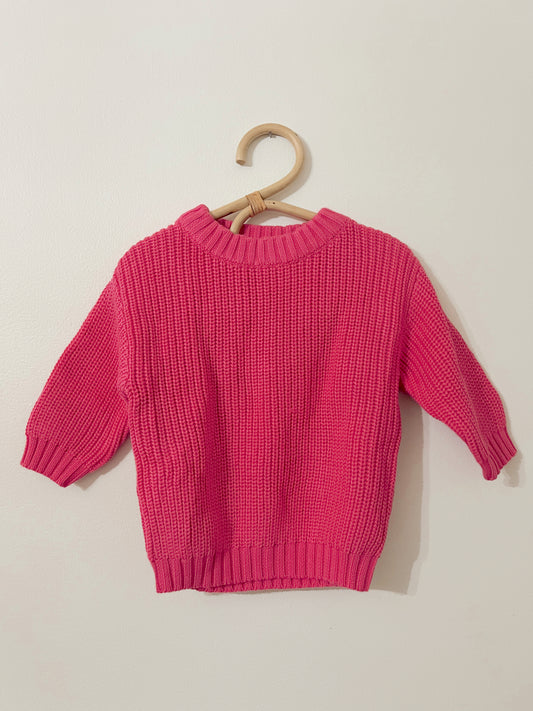 Fuchsia Embroidered Sweater