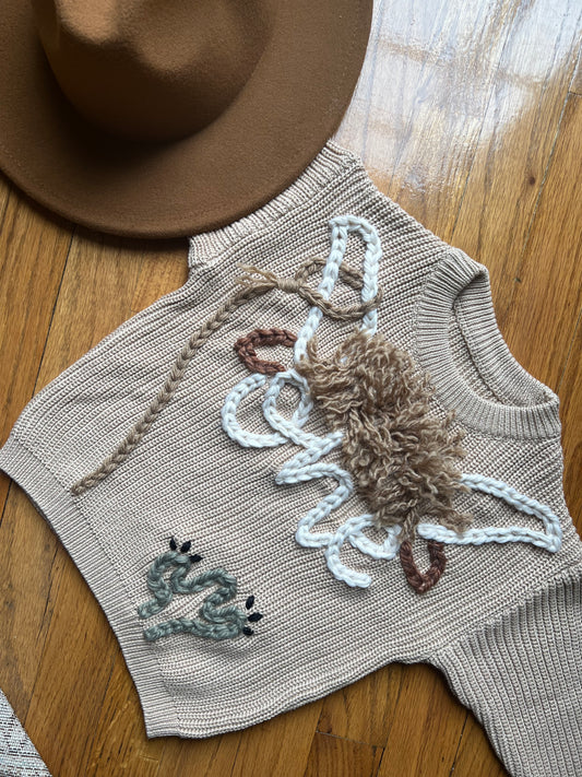 “First Rodeo” birthday sweater