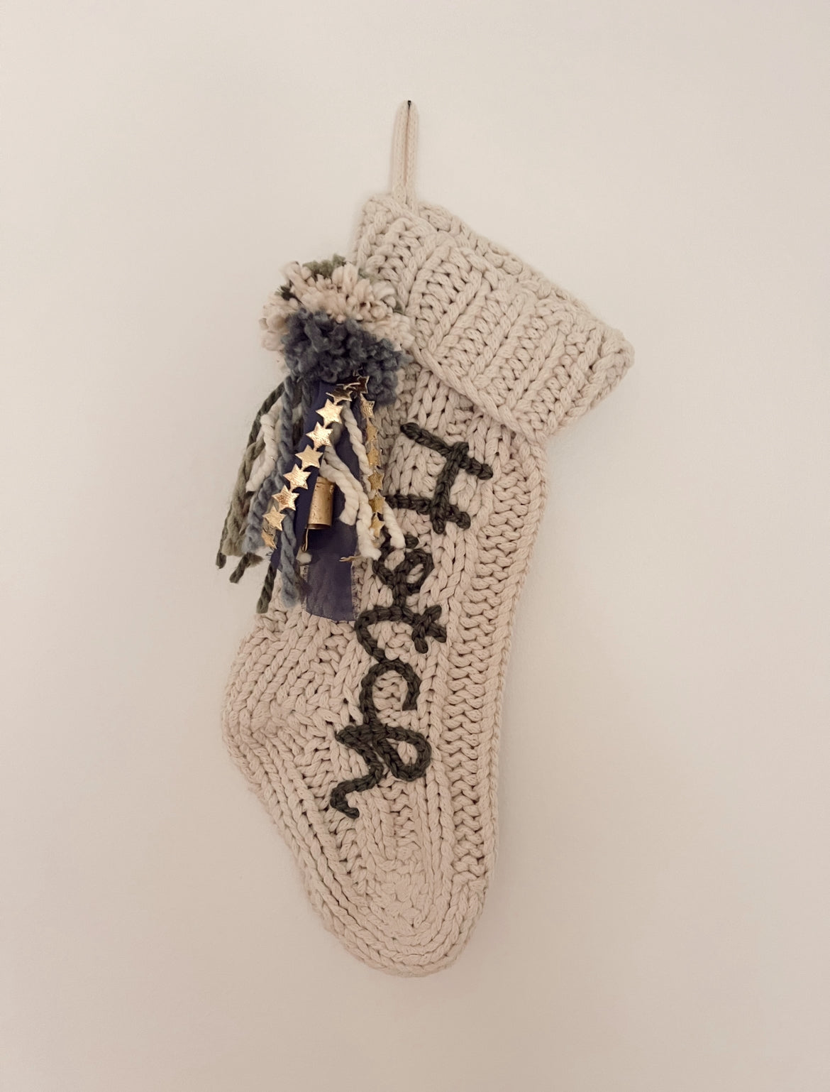 personalized embroidered knit stocking