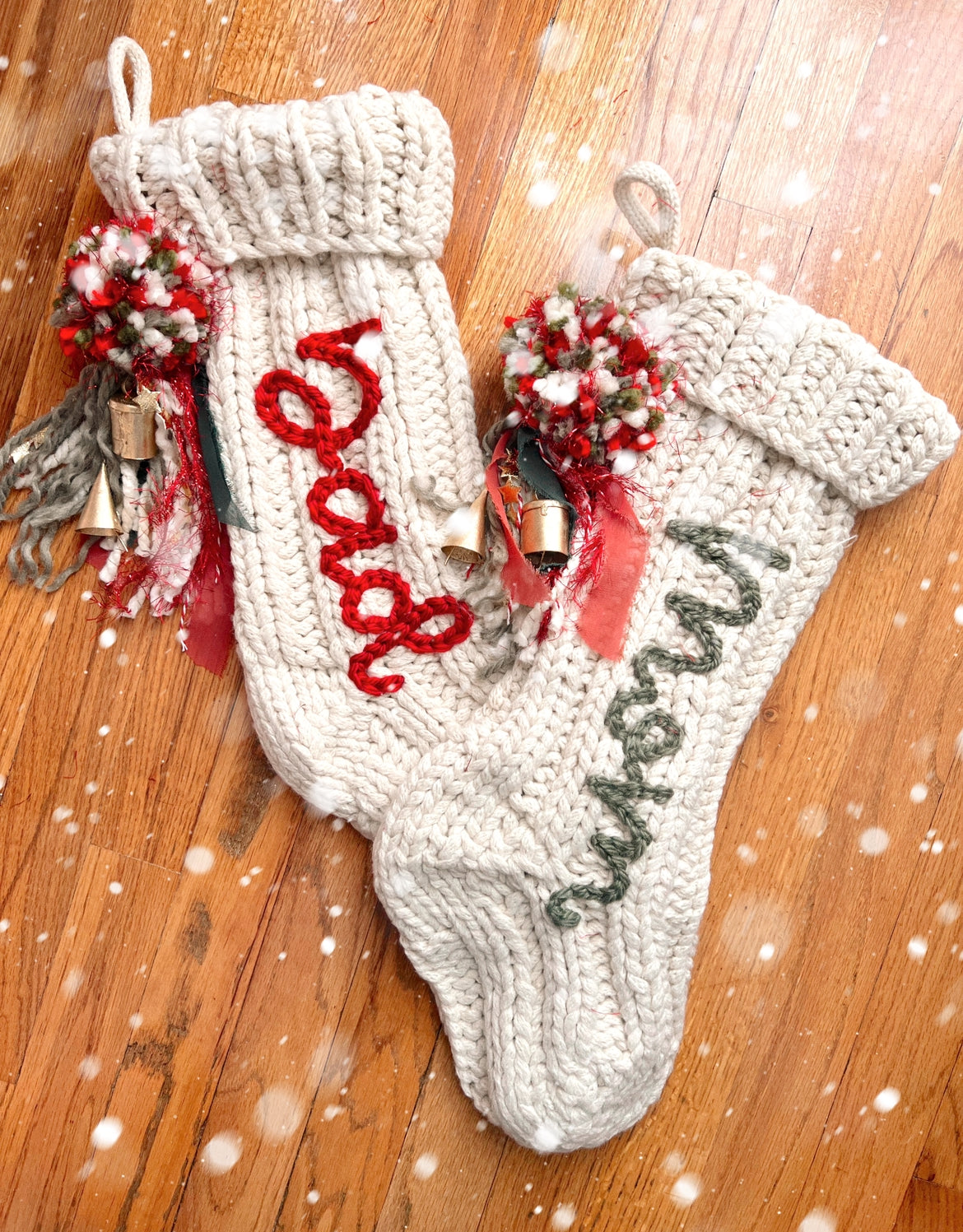 personalized embroidered knit stocking