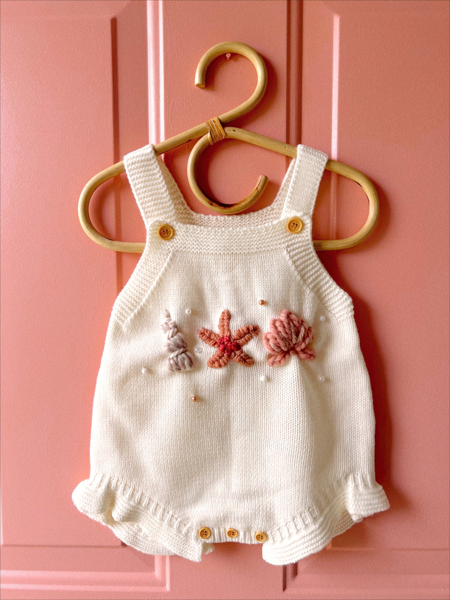 Embroidered Knit Romper